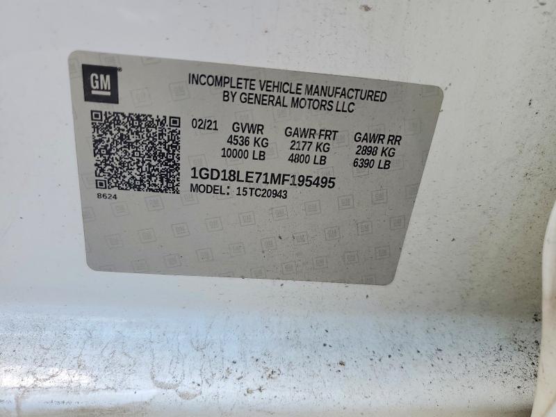 Aukcja sprzedaży 2021 Gmc Sierra, vin: 1GD18LE71MF195495, numer aukcji: 67190046