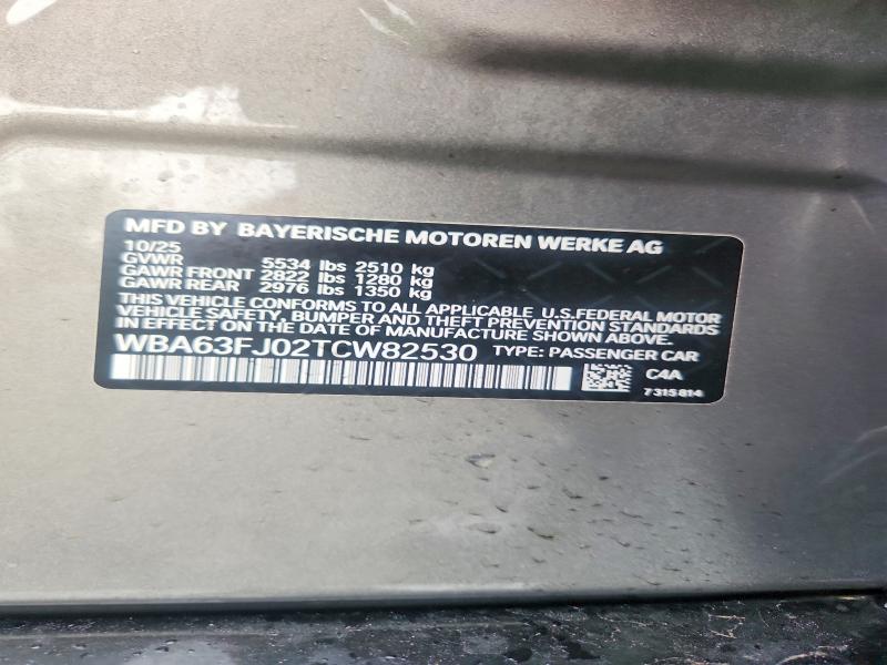 Aukcja sprzedaży 2026 Bmw 540, vin: WBA63FJ02TCW82530, numer aukcji: 67261916