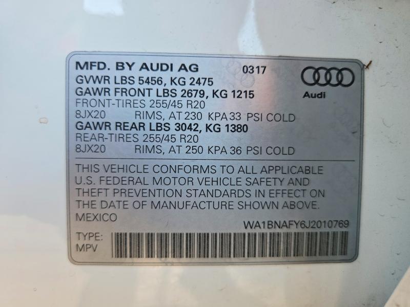 Aukcja sprzedaży 2018 Audi Q5, vin: WA1BNAFY6J2010769, numer aukcji: 67179396