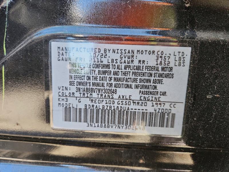 Продаж на аукціоні авто 2022 Nissan Sentra, vin: 3N1AB8BV7NY302648, номер лоту: 68227706