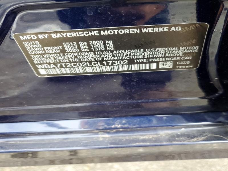 Aukcja sprzedaży 2020 Bmw 740, vin: WBA7T2C02LGL17302, numer aukcji: 68953736