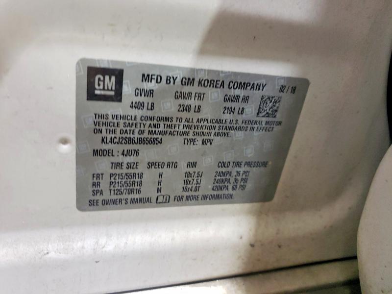 68404726 :رقم المزاد ، KL4CJ2SB6JB656854 vin ، 2018 Buick Encore مزاد بيع