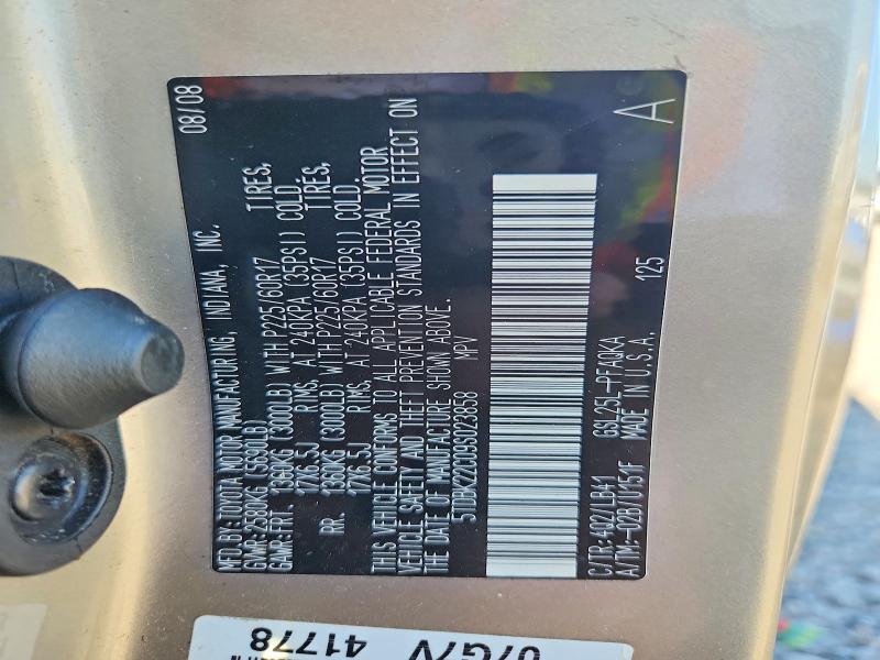 67725526 :رقم المزاد ، 5TDBK22C09S023858 vin ، 2009 Toyota Sienna مزاد بيع