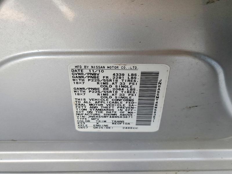 Aukcja sprzedaży 2011 Nissan Rogue, vin: JN8AS5MT4BW563671, numer aukcji: 68411366