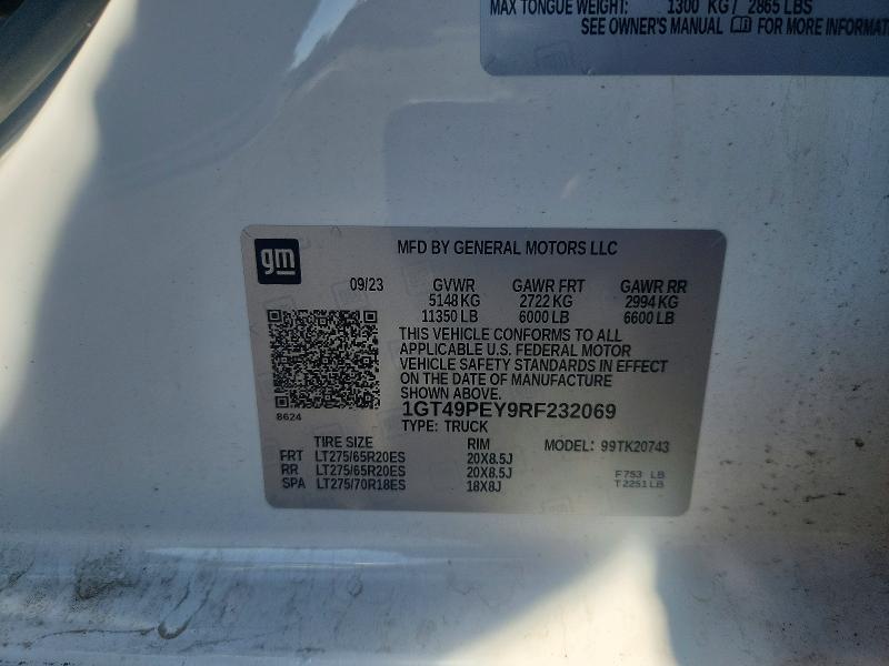 Продаж на аукціоні авто 2024 Gmc Sierra, vin: 1GT49PEY9RF232069, номер лоту: 66487546
