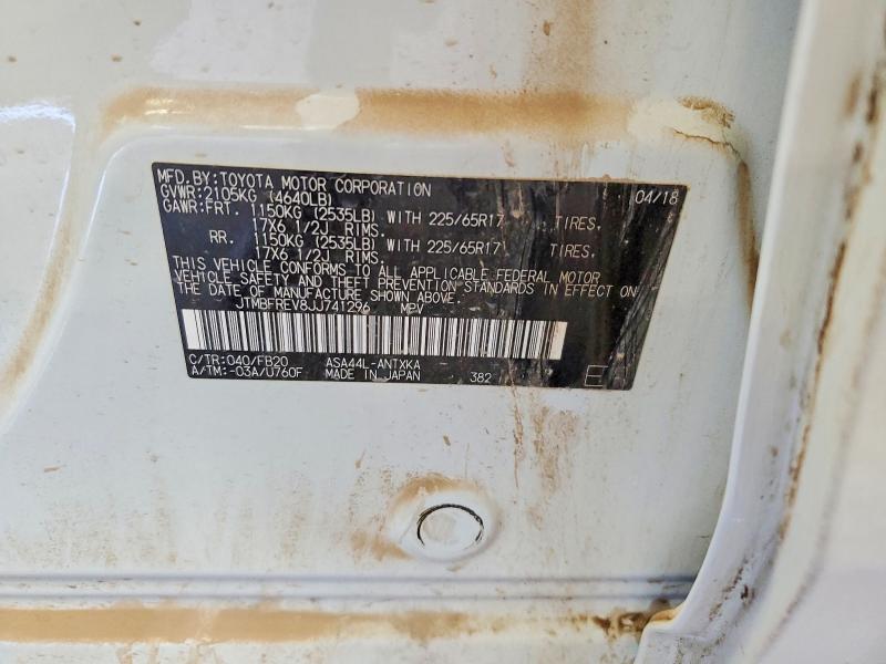 Aukcja sprzedaży 2018 Toyota Rav4, vin: JTMBFREV8JJ741296, numer aukcji: 67302406