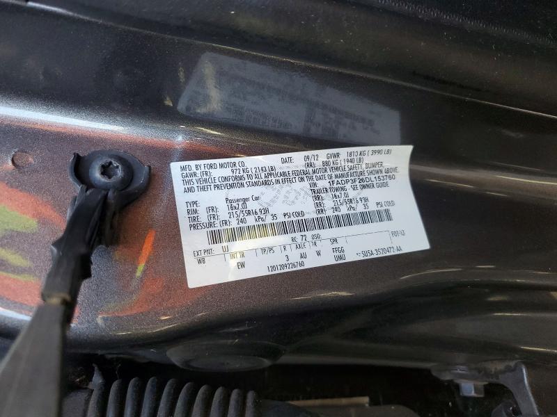 67726706 :رقم المزاد ، 1FADP3F26DL153760 vin ، 2013 Ford Focus مزاد بيع