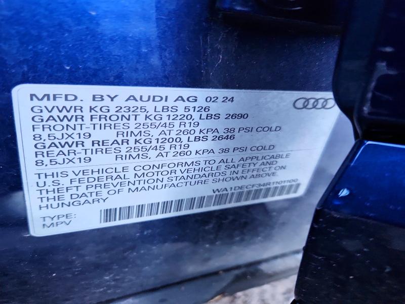 Продажа на аукционе авто 2024 Audi Q3, vin: WA1DECF34R1101100, номер лота: 69436306