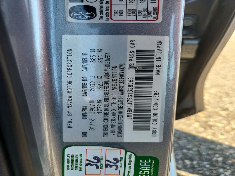 Продаж на аукціоні авто 2016 Mazda 3, vin: JM1BM1J75G1328565, номер лоту: 69780226