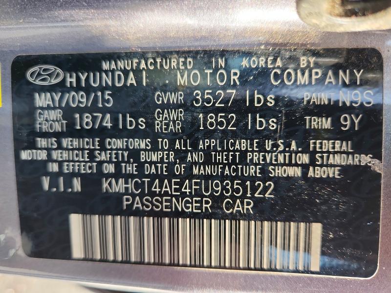 Aukcja sprzedaży 2015 Hyundai Accent, vin: KMHCT4AE4FU935122, numer aukcji: 68705326