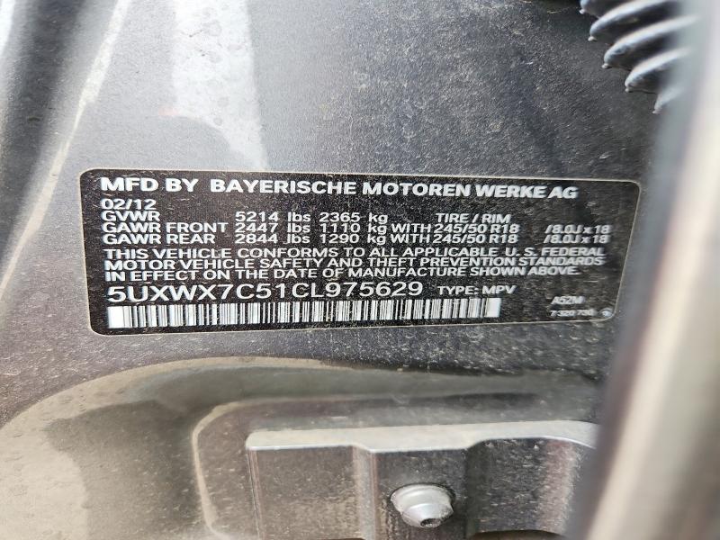 Продаж на аукціоні авто 2012 Bmw X3, vin: 5UXWX7C51CL975629, номер лоту: 67455856