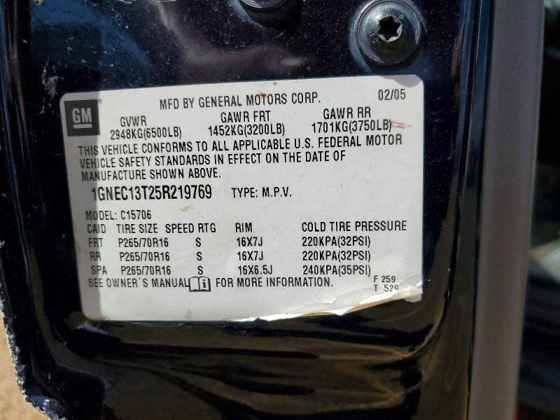 2005 Chevrolet Tahoe მანქანა იყიდება აუქციონზე, vin: 1GNEC13T25R219769, აუქციონის ნომერი: 70044966