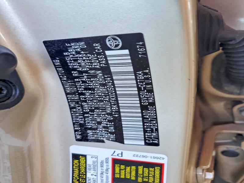 Aukcja sprzedaży 2012 Toyota Camry, vin: 4T1BK1FKXCU504341, numer aukcji: 68677716