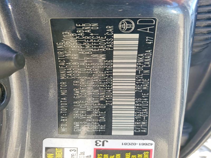 Продаж на аукціоні авто 2013 Toyota Corolla, vin: 2T1BU4EE2DC111606, номер лоту: 70267586