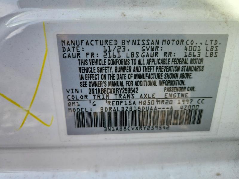 Продажа на аукционе авто 2024 Nissan Sentra, vin: 3N1AB8CVXRY259542, номер лота: 70216146