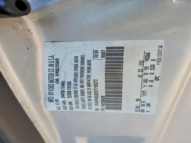 2000 Ford Mustang მანქანა იყიდება აუქციონზე, vin: 1FAFP45X5YF190072, აუქციონის ნომერი: 68003646