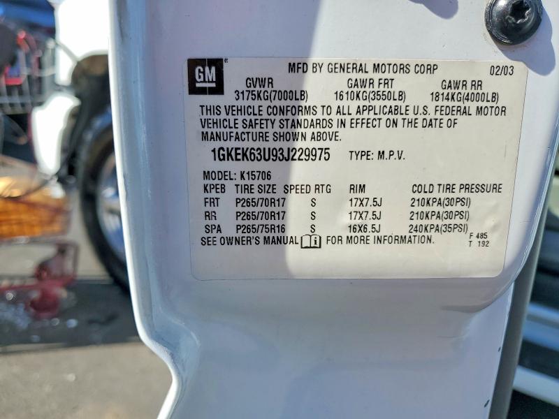 69068056 :رقم المزاد ، 1GKEK63U93J229975 vin ، 2003 Gmc Yukon مزاد بيع