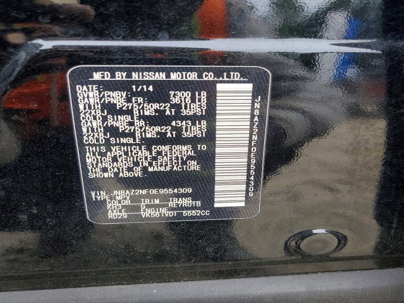 Aukcja sprzedaży 2014 Infiniti Qx80, vin: JN8AZ2NF0E9554309, numer aukcji: 69913136