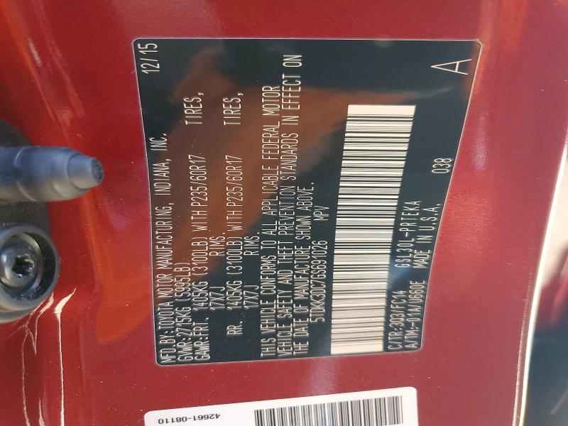 2016 Toyota Sienna მანქანა იყიდება აუქციონზე, vin: 5TDKK3DC7GS691026, აუქციონის ნომერი: 69928376