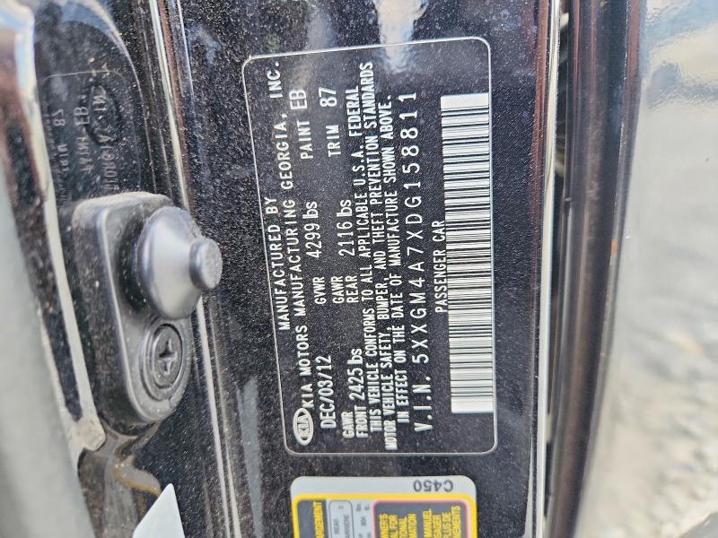 67530946 :رقم المزاد ، 5XXGM4A7XDG158811 vin ، 2013 Kia Optima مزاد بيع