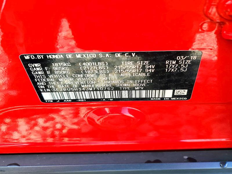 2018 Honda Hr-v მანქანა იყიდება აუქციონზე, vin: 3CZRU5H34JM710762, აუქციონის ნომერი: 67405446