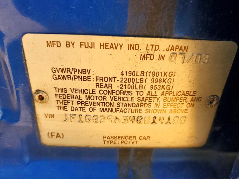 67463946 :رقم المزاد ، JF1GG29634G814188 vin ، 2004 Subaru Impreza مزاد بيع