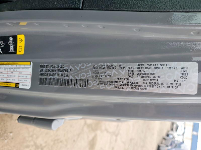 Продаж на аукціоні авто 2021 Jeep Wrangler Unlimited, vin: 1C4HJXEN1MW520417, номер лоту: 69785526