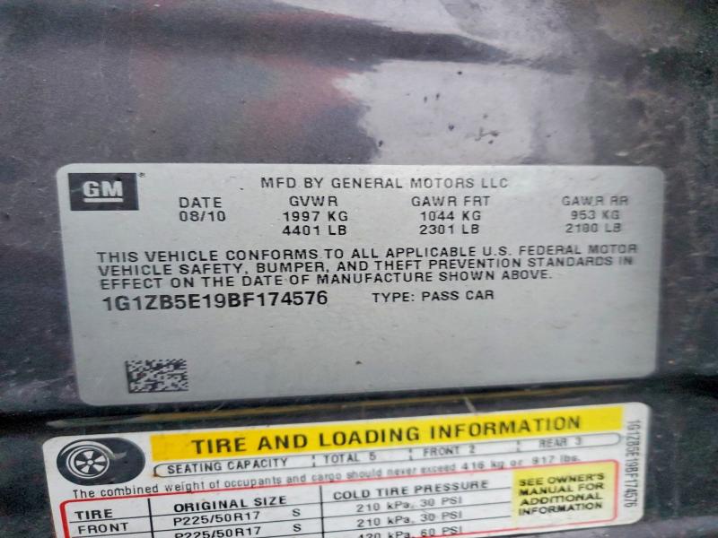 Продаж на аукціоні авто 2011 Chevrolet Malibu, vin: 1G1ZB5E19BF174576, номер лоту: 69676836