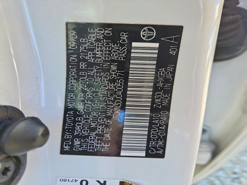68875226 :رقم المزاد ، JTDKN3DU0A0055171 vin ، 2010 Toyota Prius مزاد بيع