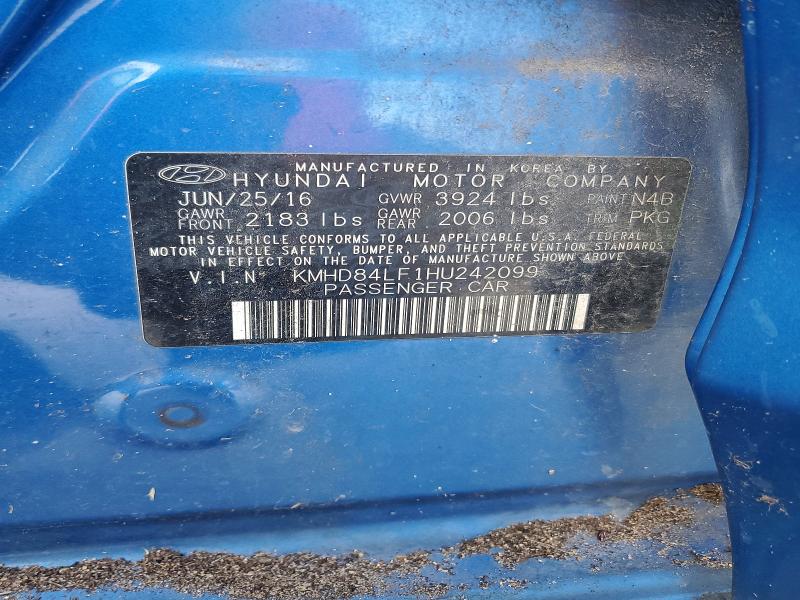 Продаж на аукціоні авто 2017 Hyundai Elantra, vin: KMHD84LF1HU242099, номер лоту: 70232076