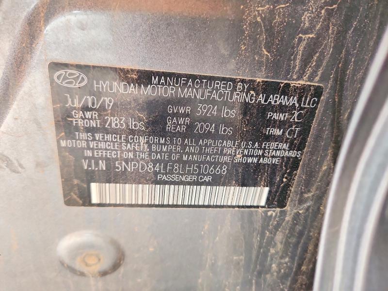 Продаж на аукціоні авто 2020 Hyundai Elantra, vin: 5NPD84LF8LH510668, номер лоту: 68141076
