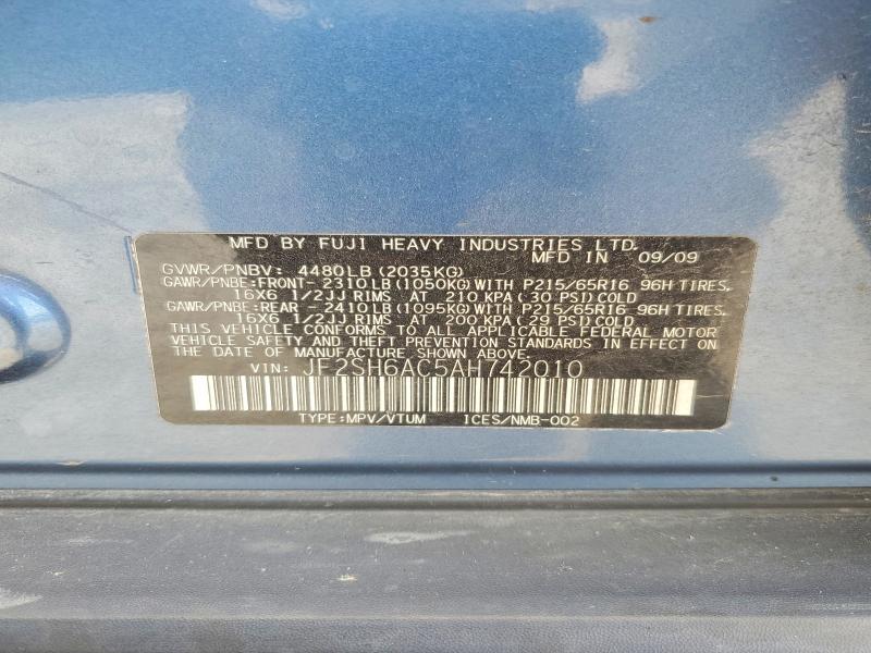 Aukcja sprzedaży 2010 Subaru Forester, vin: JF2SH6AC5AH742010, numer aukcji: 68313606