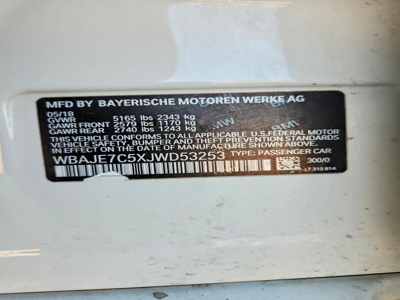 Aukcja sprzedaży 2018 Bmw 540, vin: WBAJE7C5XJWD53253, numer aukcji: 67691876