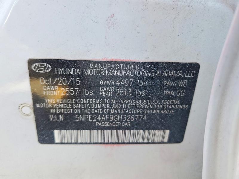 Aukcja sprzedaży 2016 Hyundai Sonata, vin: 5NPE24AF9GH326774, numer aukcji: 67902366