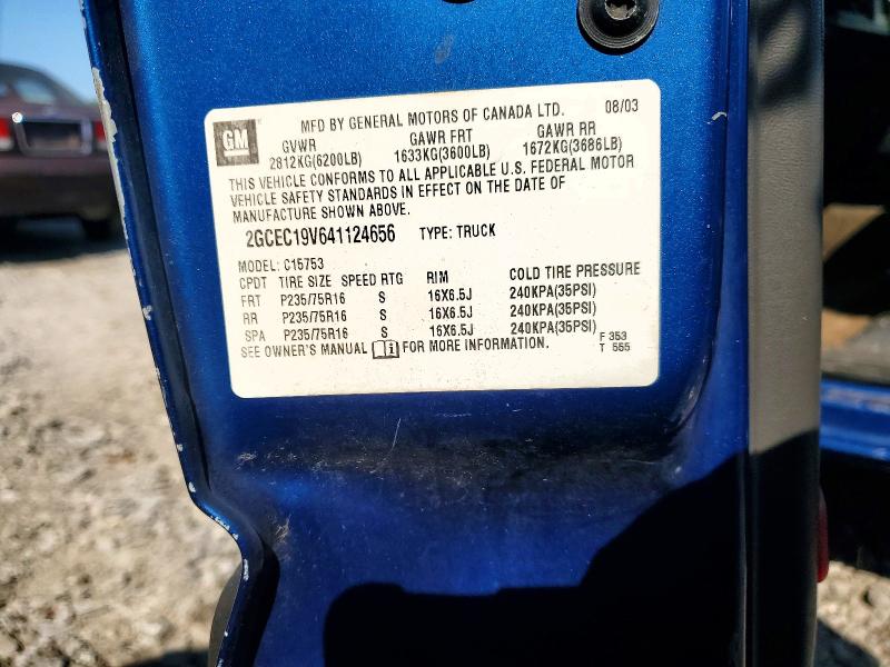 68783646 :رقم المزاد ، 2GCEC19V641124656 vin ، 2004 Chevrolet Silverado مزاد بيع