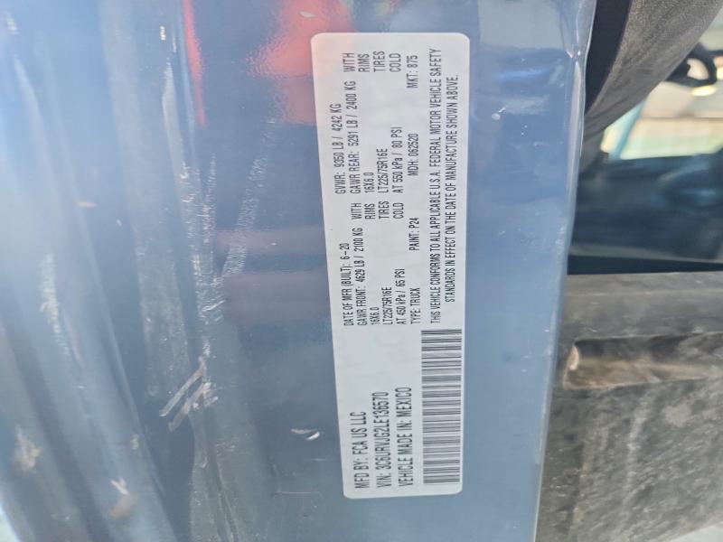66548946 :رقم المزاد ، 3C6URVJG2LE136570 vin ، 2020 Ram Promaster 3500 مزاد بيع
