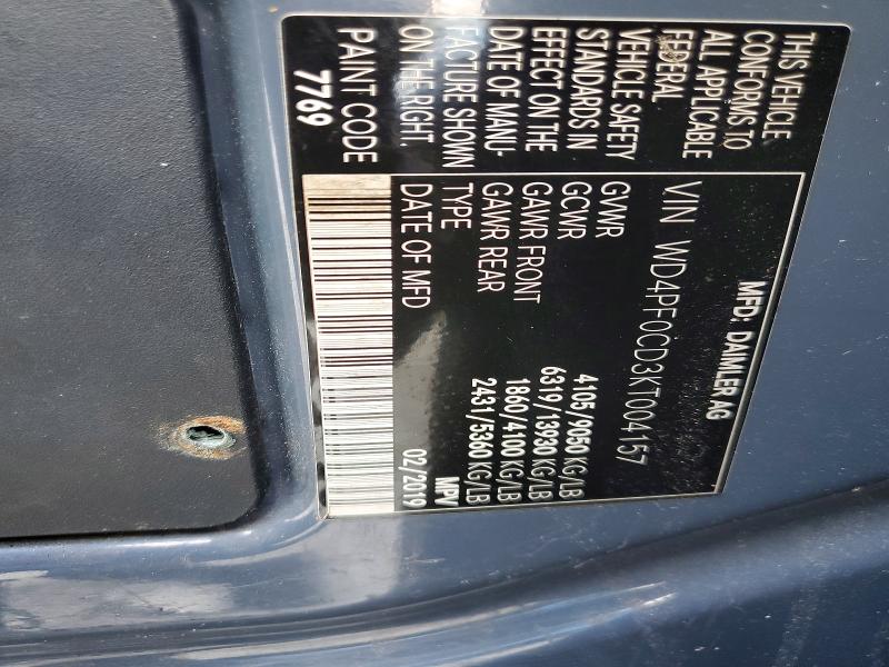 Aukcja sprzedaży 2019 Mercedes-benz Sprinter, vin: WD4PF0CD3KT004157, numer aukcji: 68546486