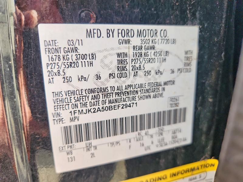 2011 Ford Expedition მანქანა იყიდება აუქციონზე, vin: 1FMJK2A50BEF29471, აუქციონის ნომერი: 68410546