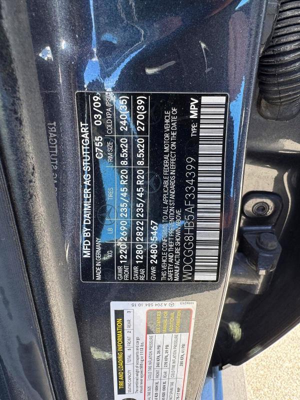Aukcja sprzedaży 2010 Mercedes-benz Glk, vin: WDCGG8HB5AF334399, numer aukcji: 70096926