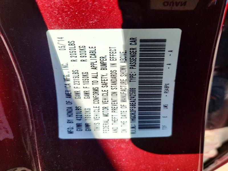 Aukcja sprzedaży 2014 Honda Accord, vin: 1HGCR2F58EA242586, numer aukcji: 68264266