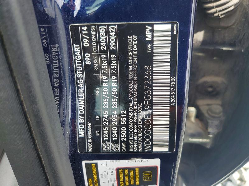 Aukcja sprzedaży 2015 Mercedes-benz Glk, vin: WDCGG0EB9FG372368, numer aukcji: 68683276