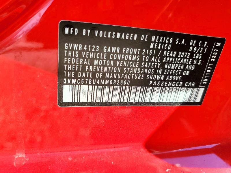 Продаж на аукціоні авто 2021 Volkswagen Jetta, vin: 3VWC57BU4MM082600, номер лоту: 68361026