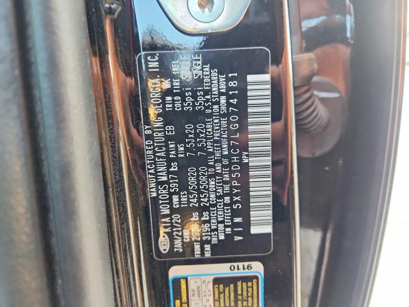 67710126 :رقم المزاد ، 5XYP5DHC7LG074181 vin ، 2020 Kia Telluride مزاد بيع