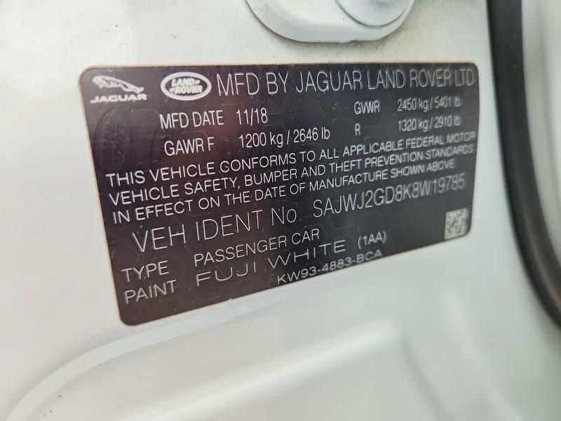 2019 Jaguar Xjl მანქანა იყიდება აუქციონზე, vin: SAJWJ2GD8K8W19785, აუქციონის ნომერი: 69610086