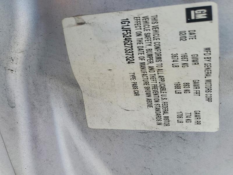 Aukcja sprzedaży 2002 Chevrolet Cavalier, vin: 1G1JF524627337324, numer aukcji: 69957006