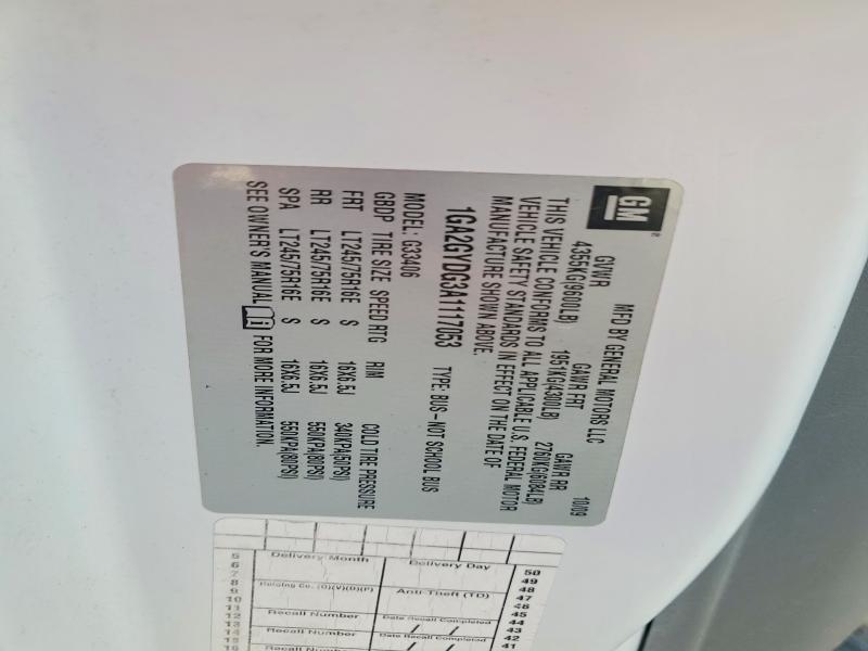 2010 Chevrolet Express G3500 მანქანა იყიდება აუქციონზე, vin: 1GA2GYDG3A1117053, აუქციონის ნომერი: 69748486