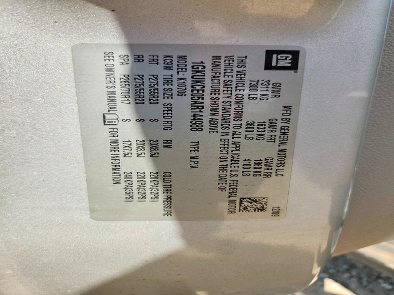 67445666 :رقم المزاد ، 1GKUKCE05AR144988 vin ، 2010 Gmc Yukon مزاد بيع