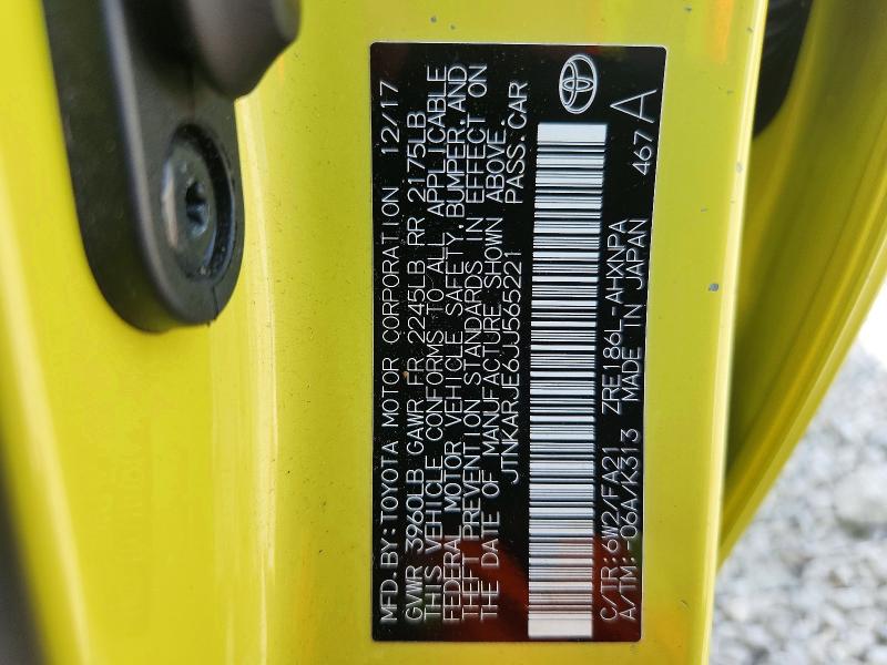 Продажа на аукционе авто 2018 Toyota Corolla Im, vin: JTNKARJE6JJ565221, номер лота: 67018706