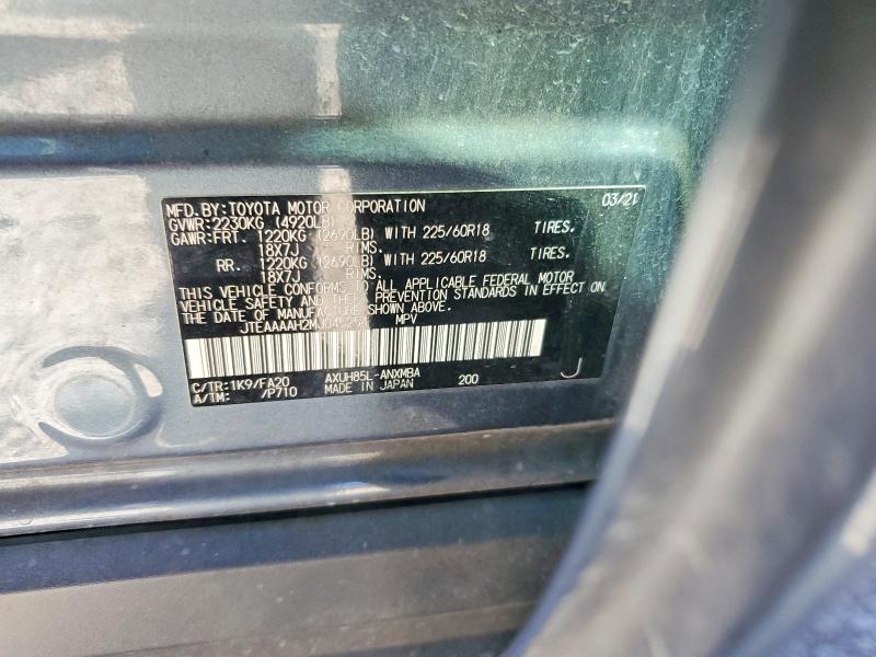 Aukcja sprzedaży 2021 Toyota Venza, vin: JTEAAAAH2MJ045254, numer aukcji: 70657376