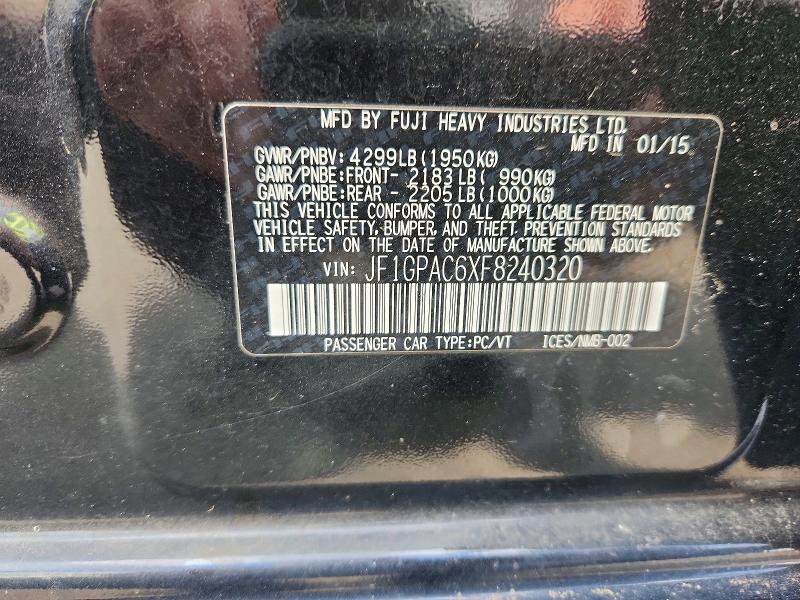 Aukcja sprzedaży 2015 Subaru Impreza, vin: JF1GPAC6XF8240320, numer aukcji: 69569026